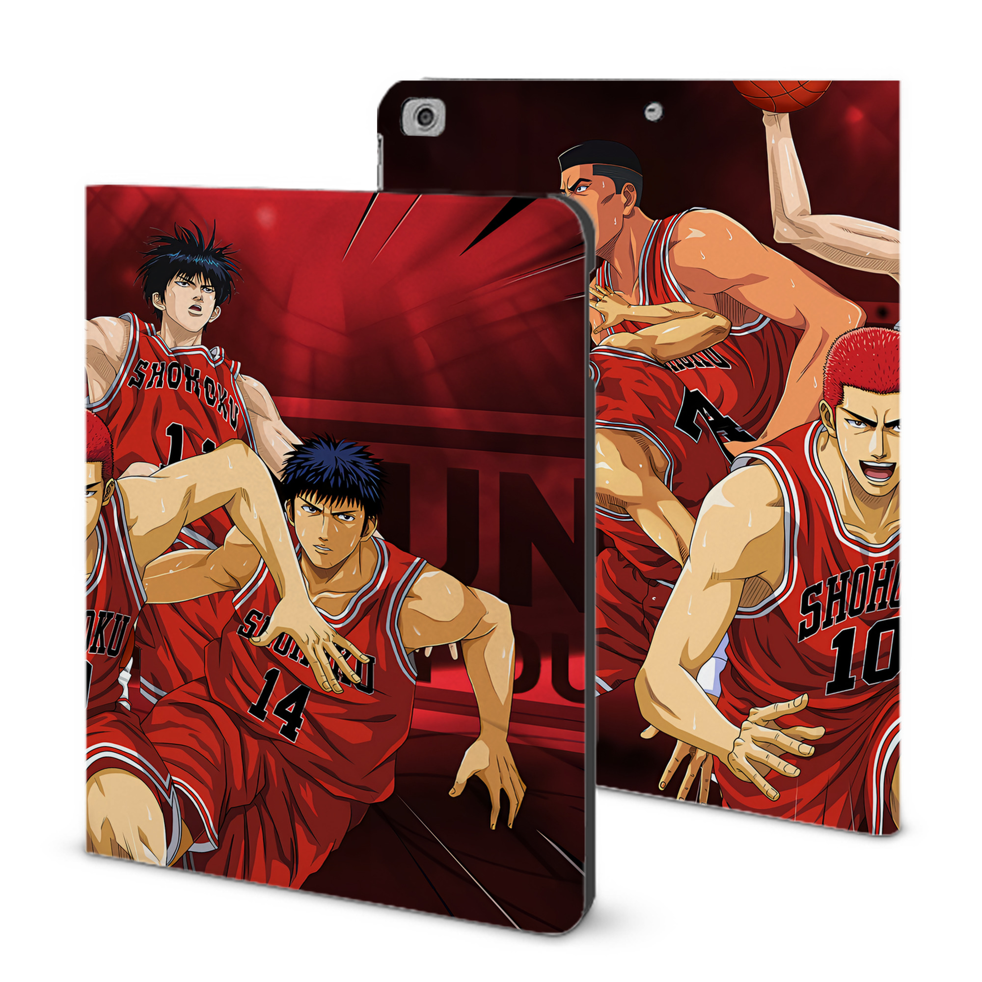 （画像用） SLAM DUNK／スラムダンク IPad ケース ブック型 PUレザー TPU 耐衝撃 軽量 薄型 ペン収納なし 全面保護 IPad 各モデル対応